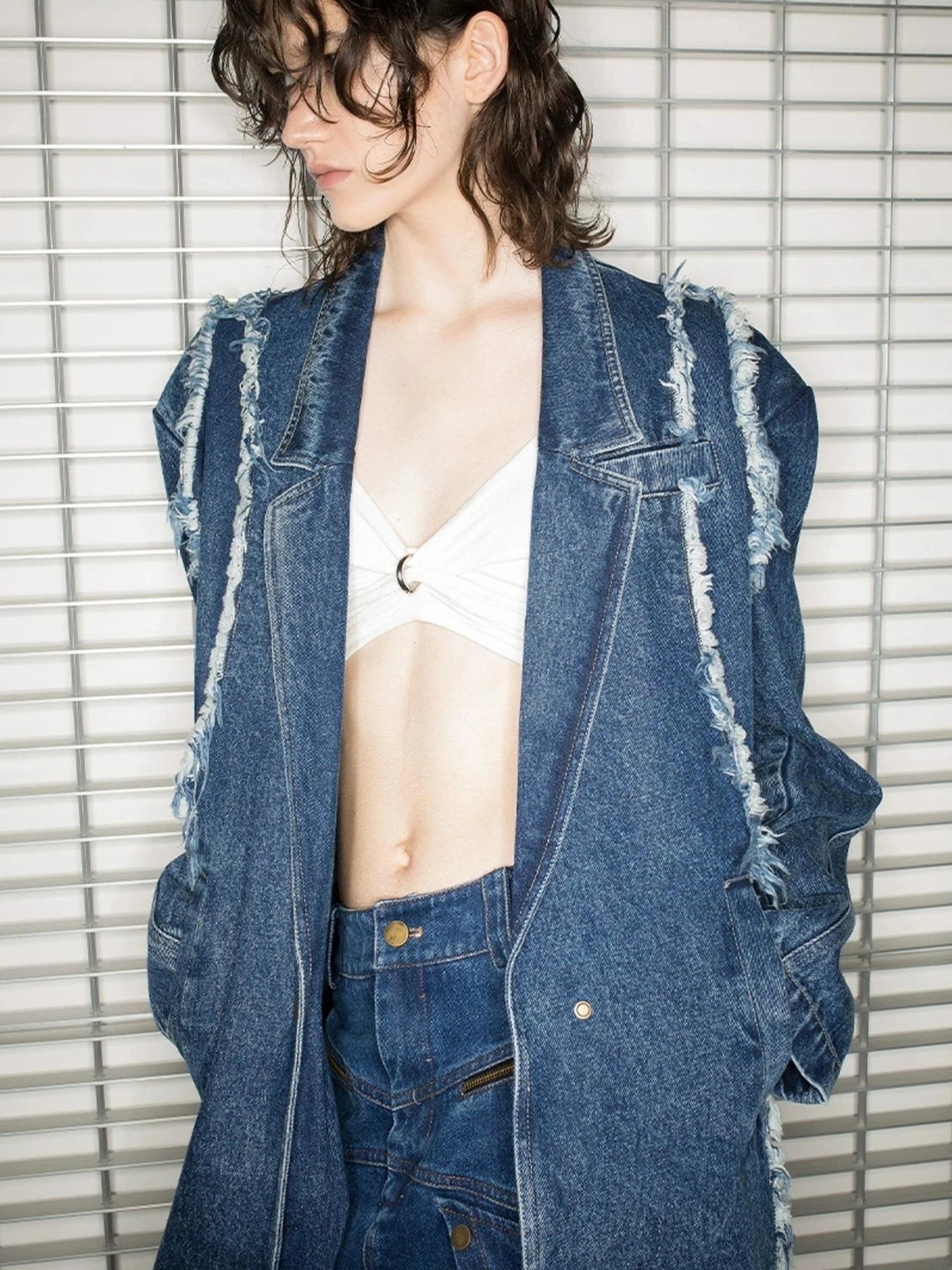 Oversized Knee Length Denim Coat