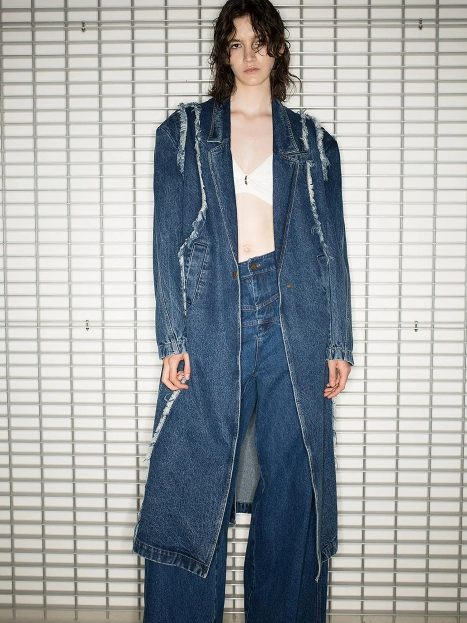 Oversized Knee Length Denim Coat