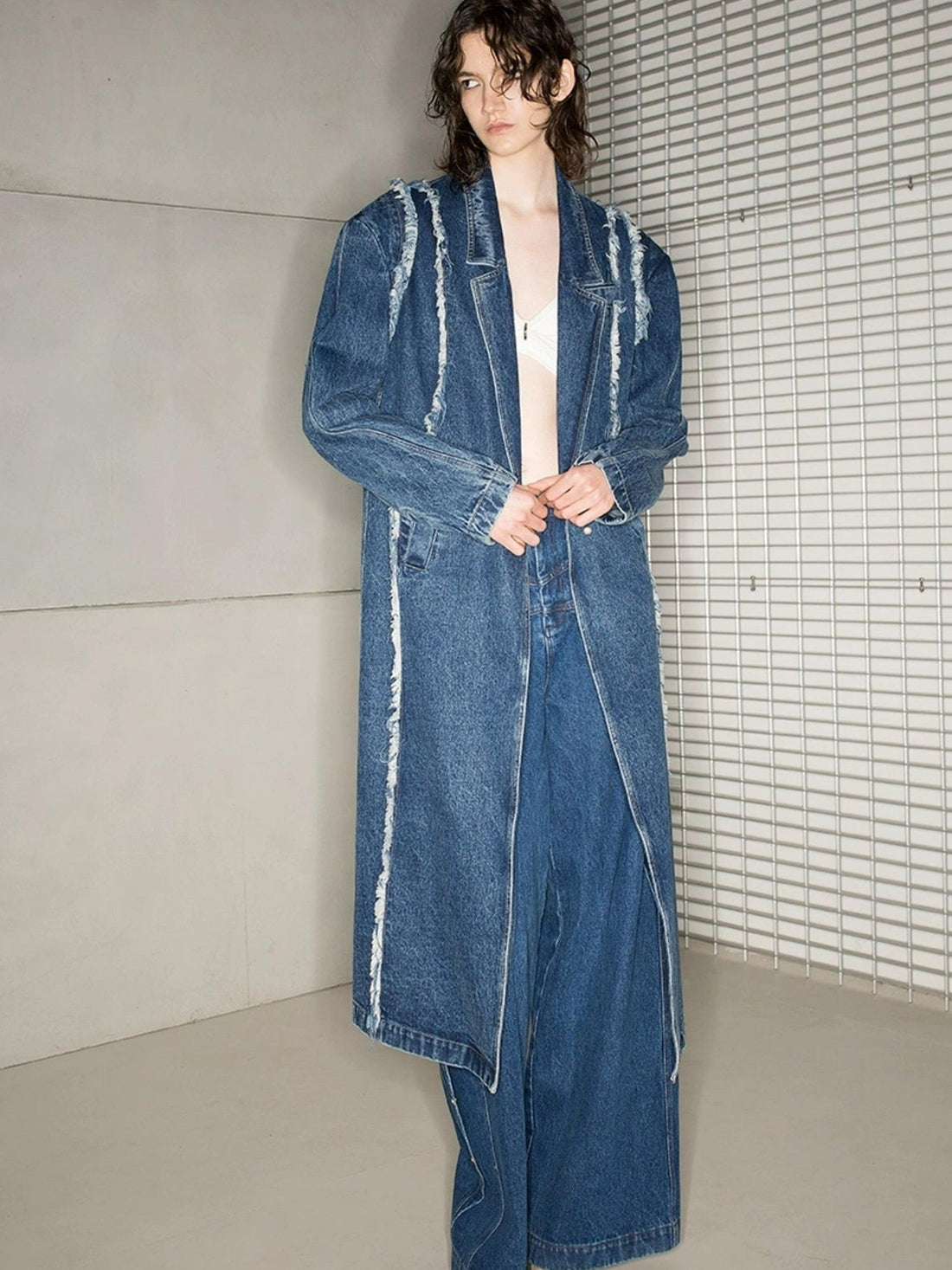 UpdateNN NORTH NODE Oversized Knee Length Denim Coat