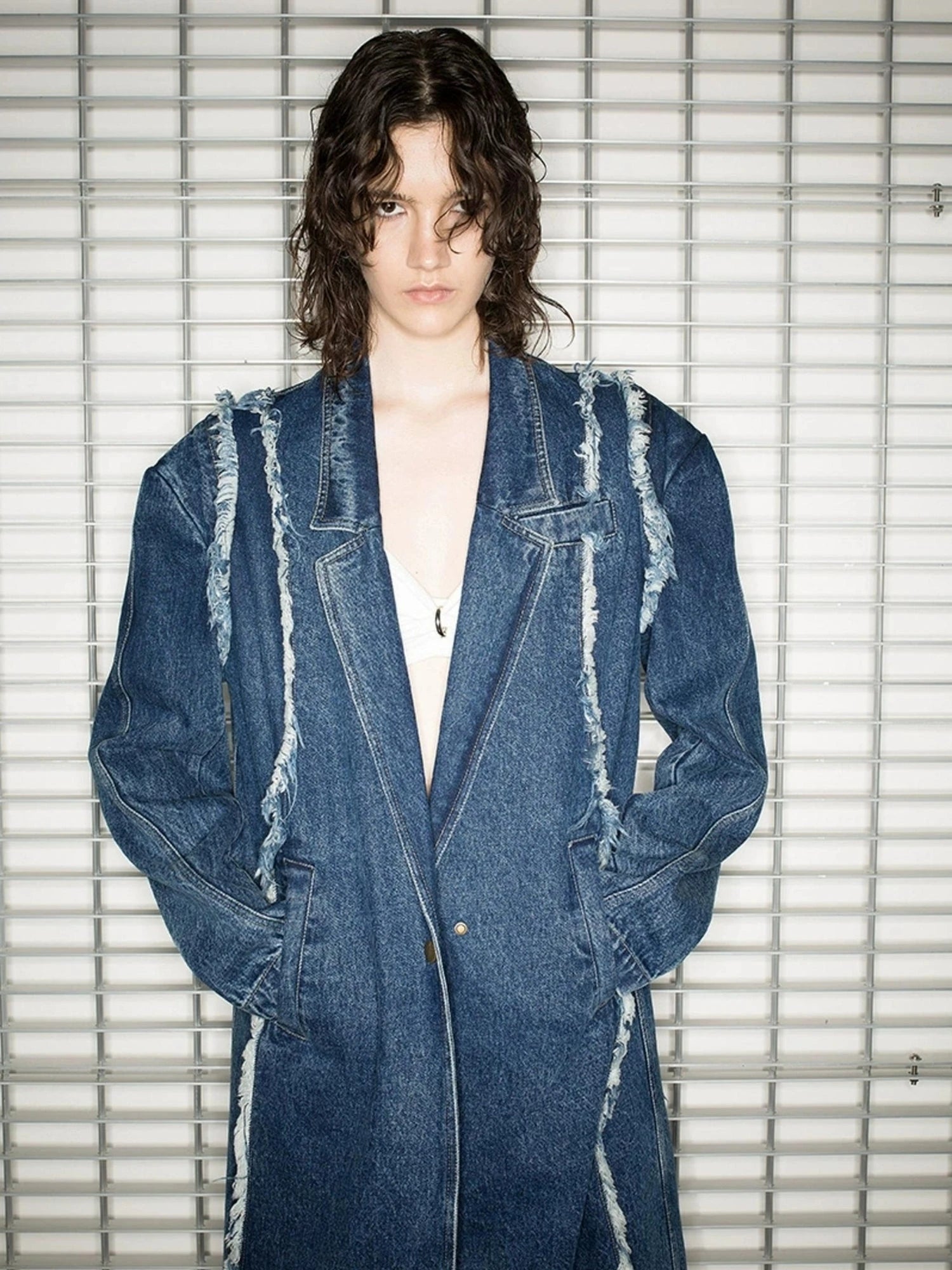 Oversized Knee Length Denim Coat