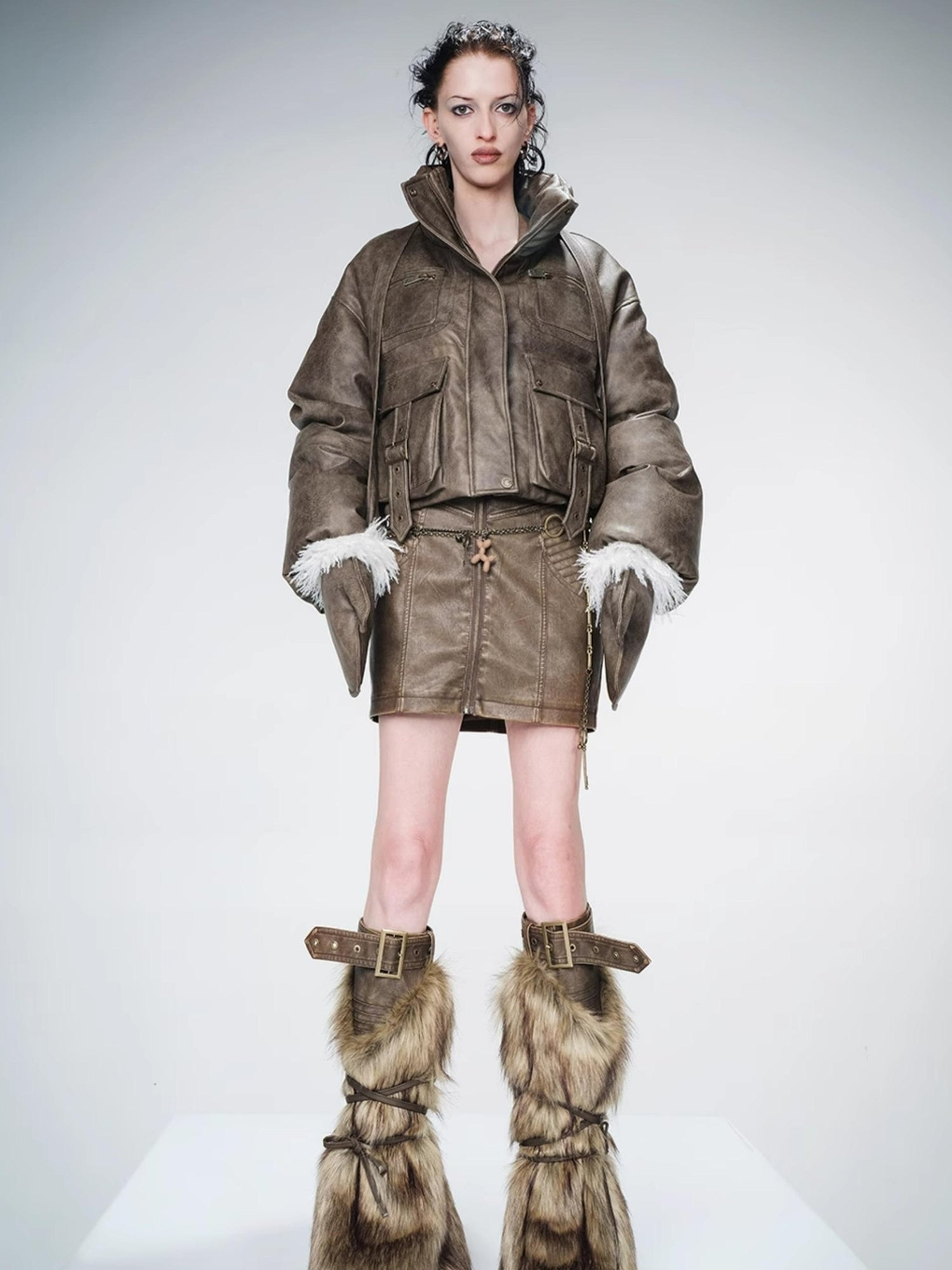 UpdateNN NORTH NODE Padded Short Puffer Jacket With 90 Percent White Duck Down