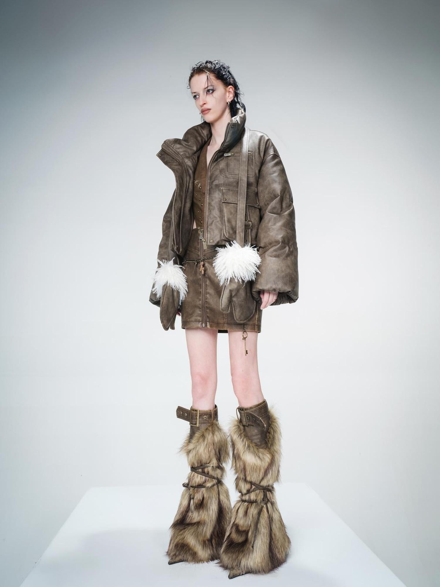 UpdateNN NORTH NODE Padded Short Puffer Jacket With 90 Percent White Duck Down