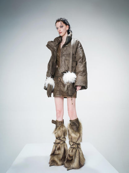 UpdateNN NORTH NODE Padded Short Puffer Jacket With 90 Percent White Duck Down