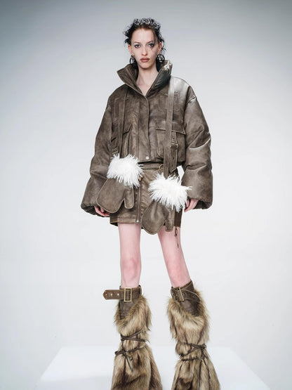 UpdateNN NORTH NODE Padded Short Puffer Jacket With 90 Percent White Duck Down