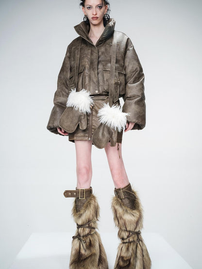 UpdateNN NORTH NODE Padded Short Puffer Jacket With 90 Percent White Duck Down