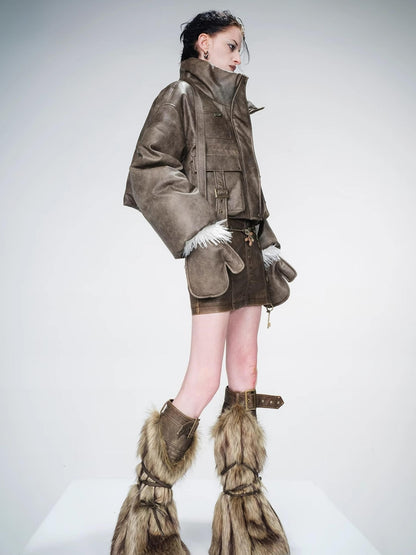 UpdateNN NORTH NODE Padded Short Puffer Jacket With 90 Percent White Duck Down
