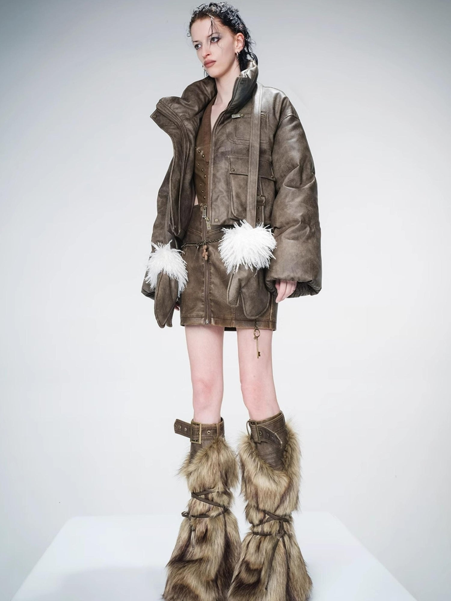 UpdateNN NORTH NODE Padded Short Puffer Jacket With 90 Percent White Duck Down