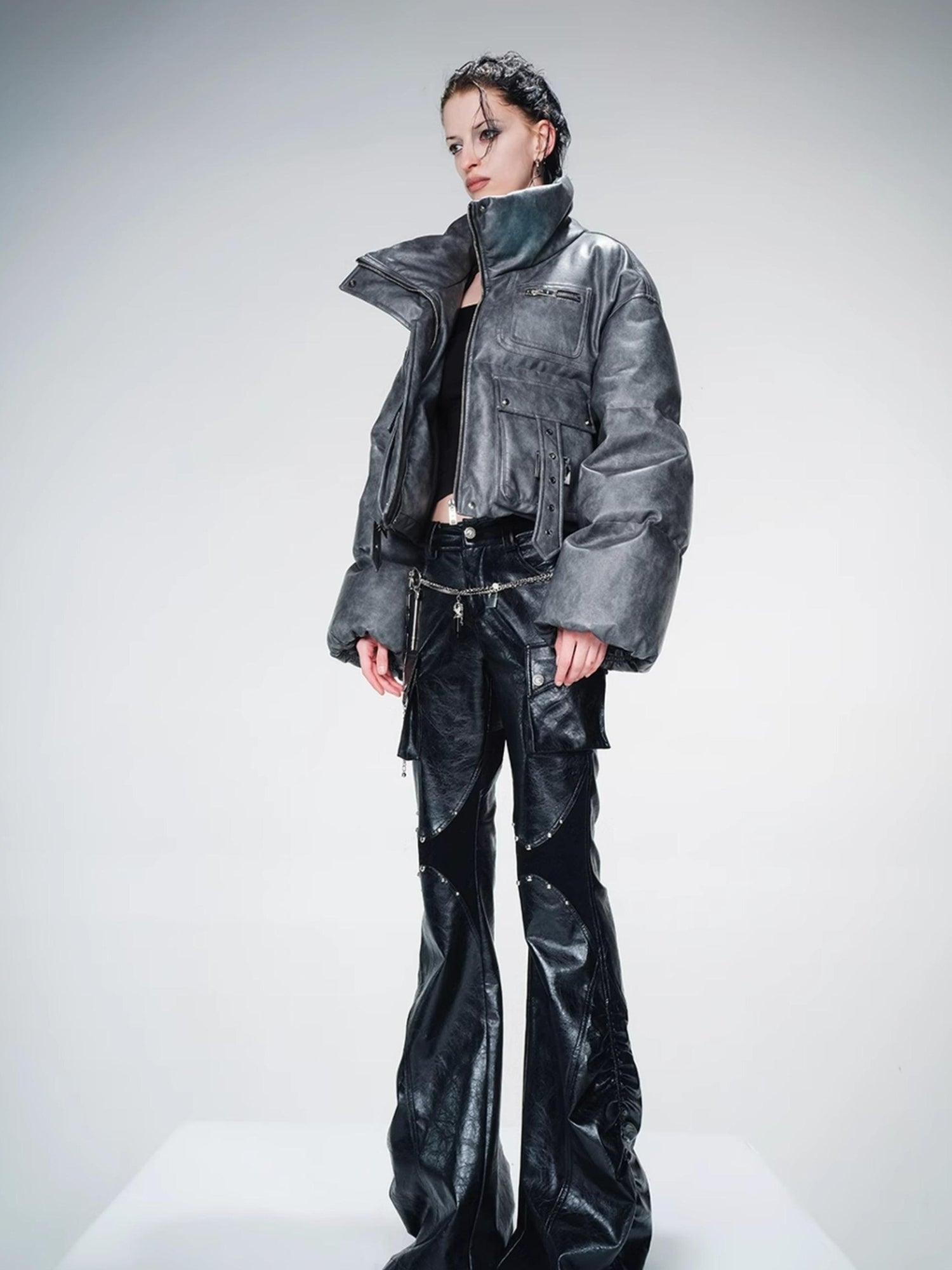 UpdateNN NORTH NODE Padded Short Puffer Jacket With 90 Percent White Duck Down