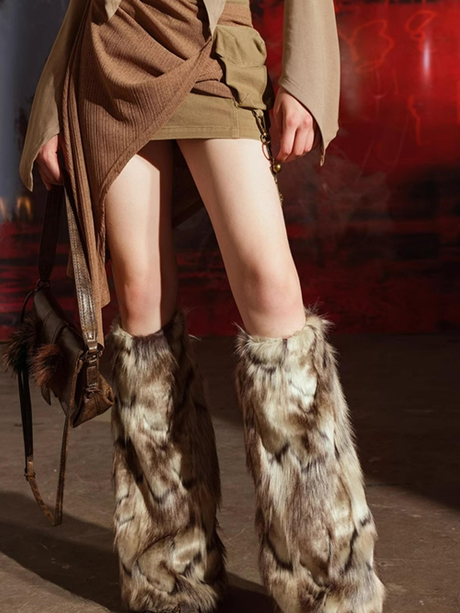UpdateNN NORTH NODE Patchwork Asymmetrical Mini Skirt
