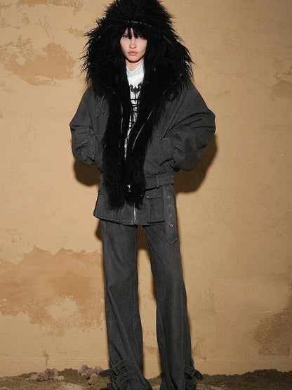 Patchwork Quilted Short Puffer Jacket