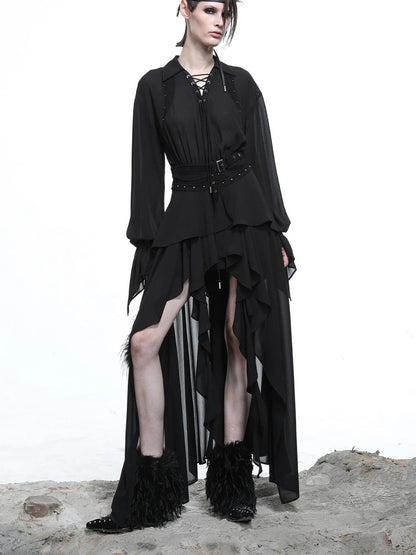 Petal Frilled Chiffon Layered Dress