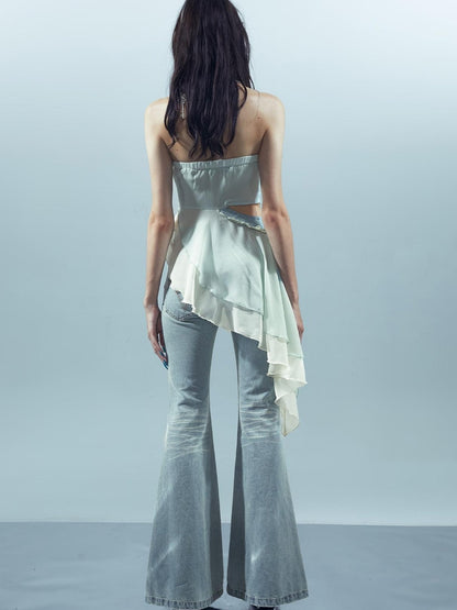 UpdateNN NORTH NODE Pieced Lotus Edge Asymmetric Bustier