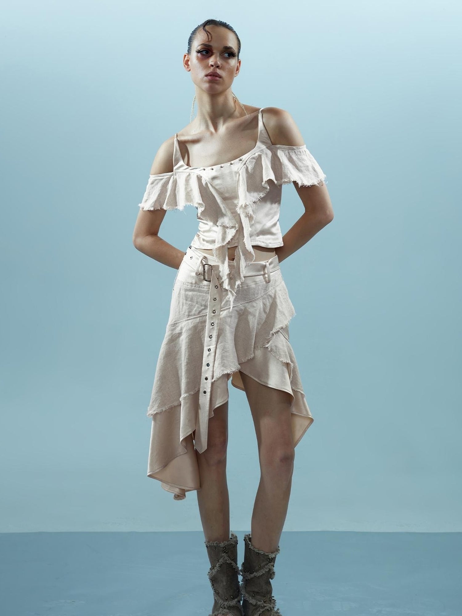NN NORTH NODE Piscean Loom Ethereal Threads Asymmetrical Linen Set