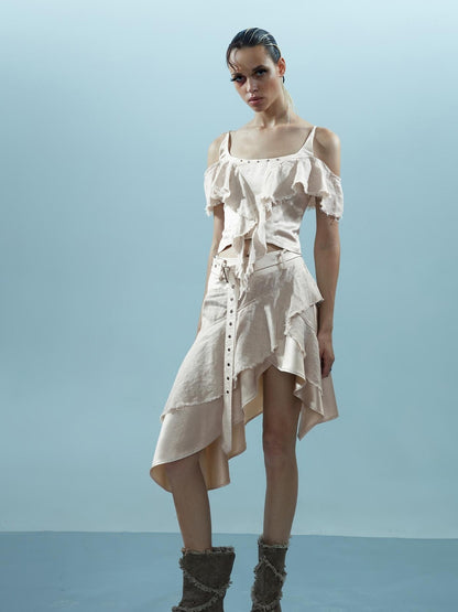 NN NORTH NODE Piscean Loom Ethereal Threads Asymmetrical Linen Set