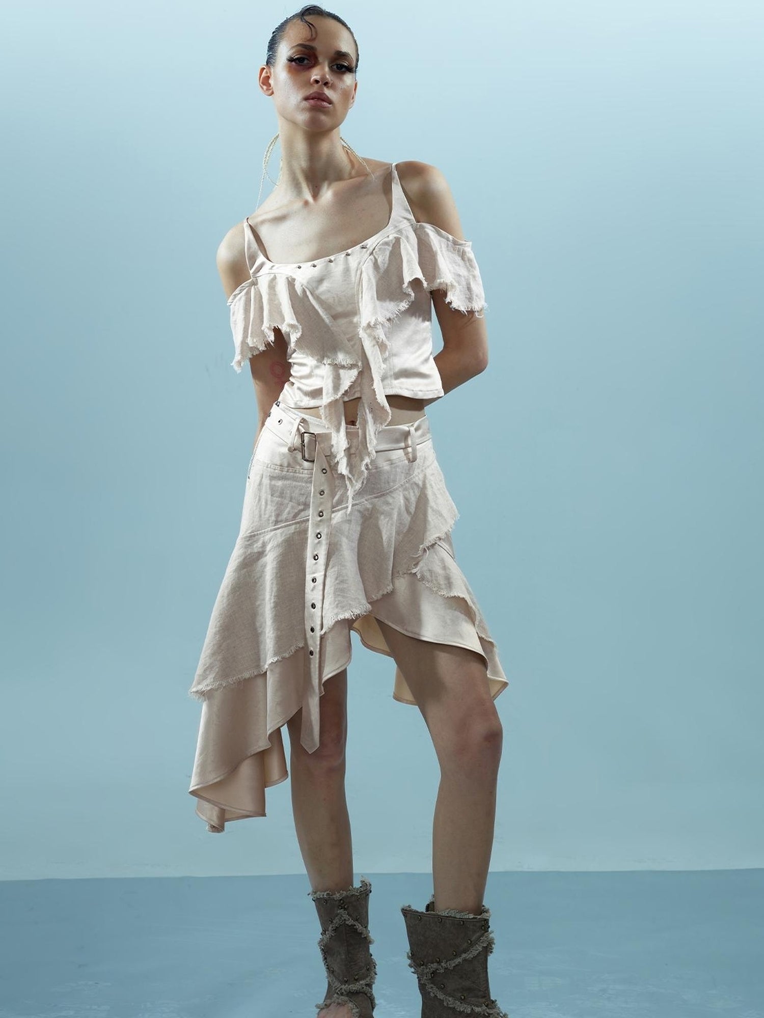 NN NORTH NODE Piscean Loom Ethereal Threads Asymmetrical Linen Set