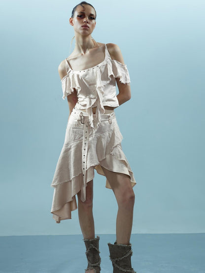 NN NORTH NODE Piscean Loom Ethereal Threads Asymmetrical Linen Set
