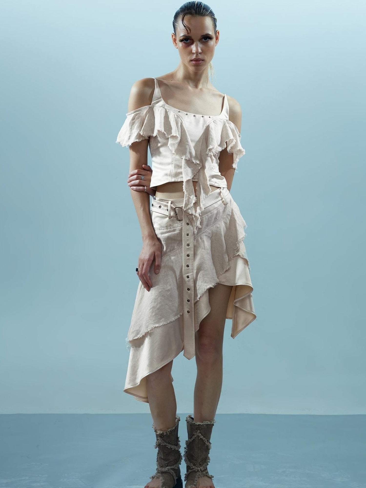 NN NORTH NODE Piscean Loom Ethereal Threads Asymmetrical Linen Set