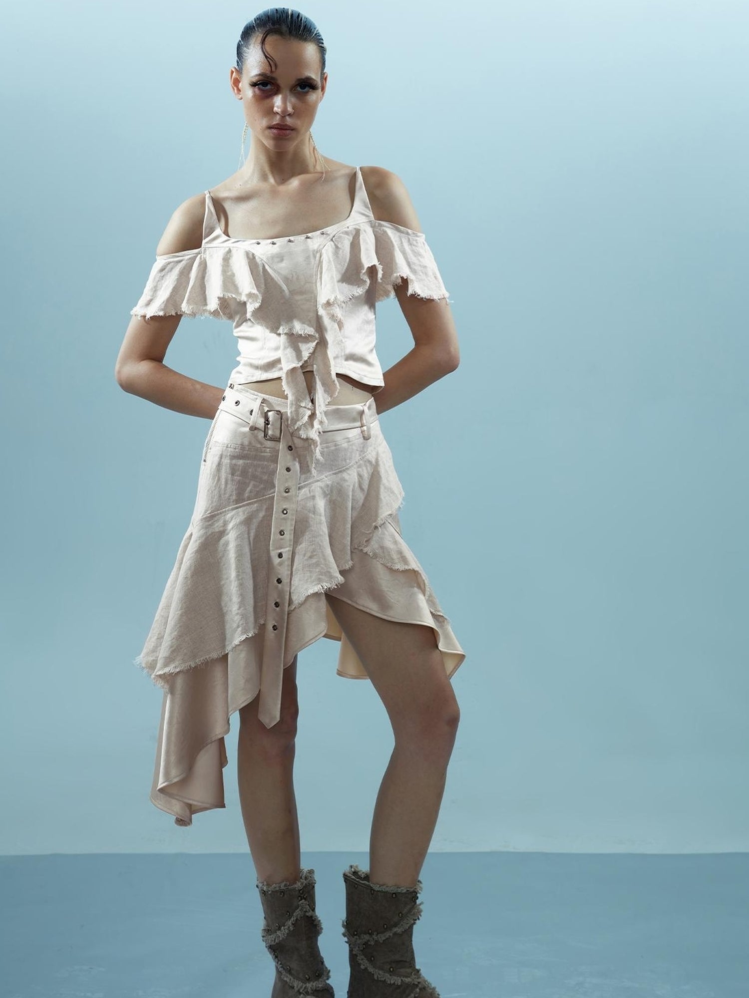 NN NORTH NODE Piscean Loom Ethereal Threads Asymmetrical Linen Set