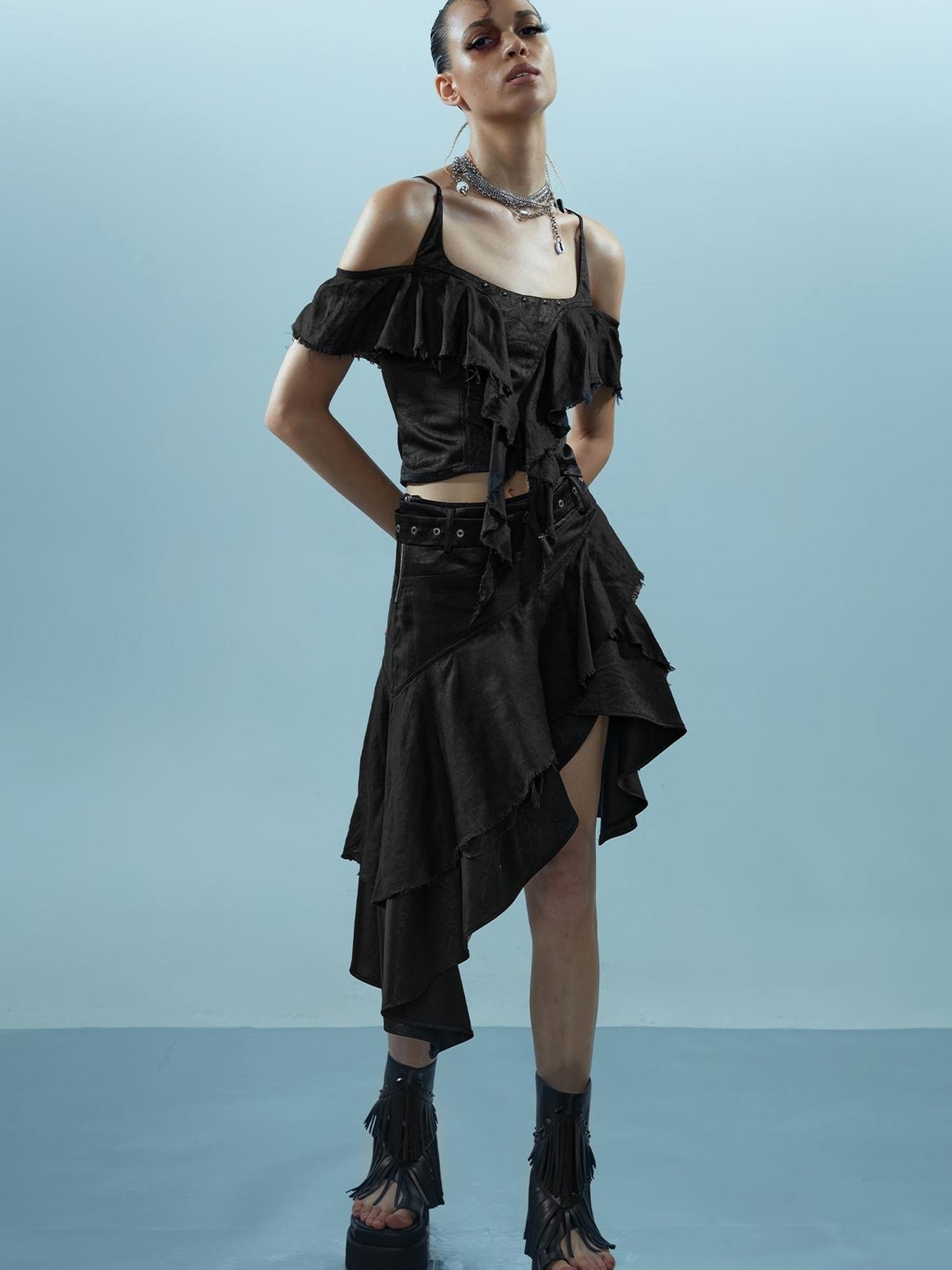 NN NORTH NODE Piscean Loom Ethereal Threads Asymmetrical Linen Set