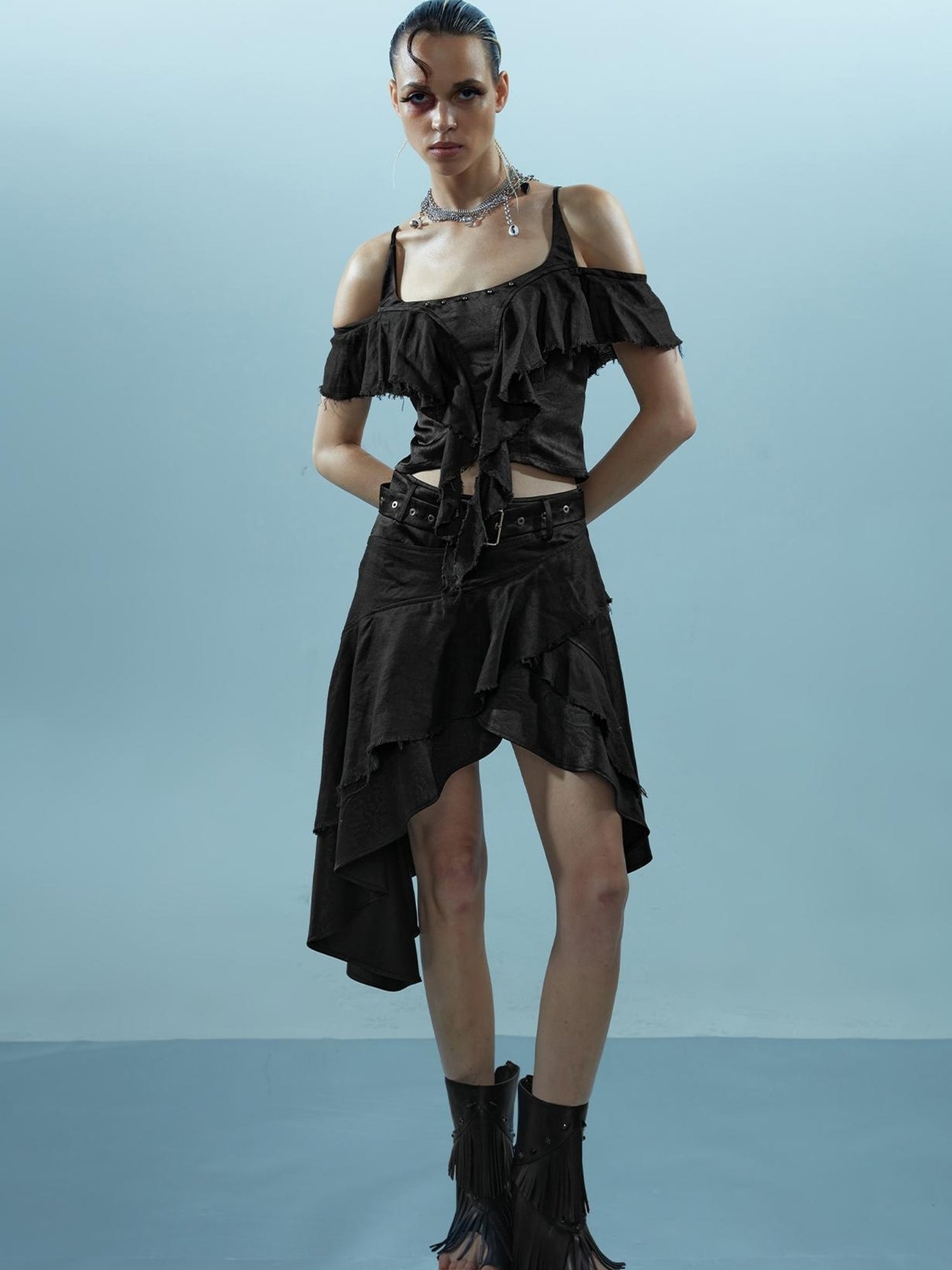 NN NORTH NODE Piscean Loom Ethereal Threads Asymmetrical Linen Set