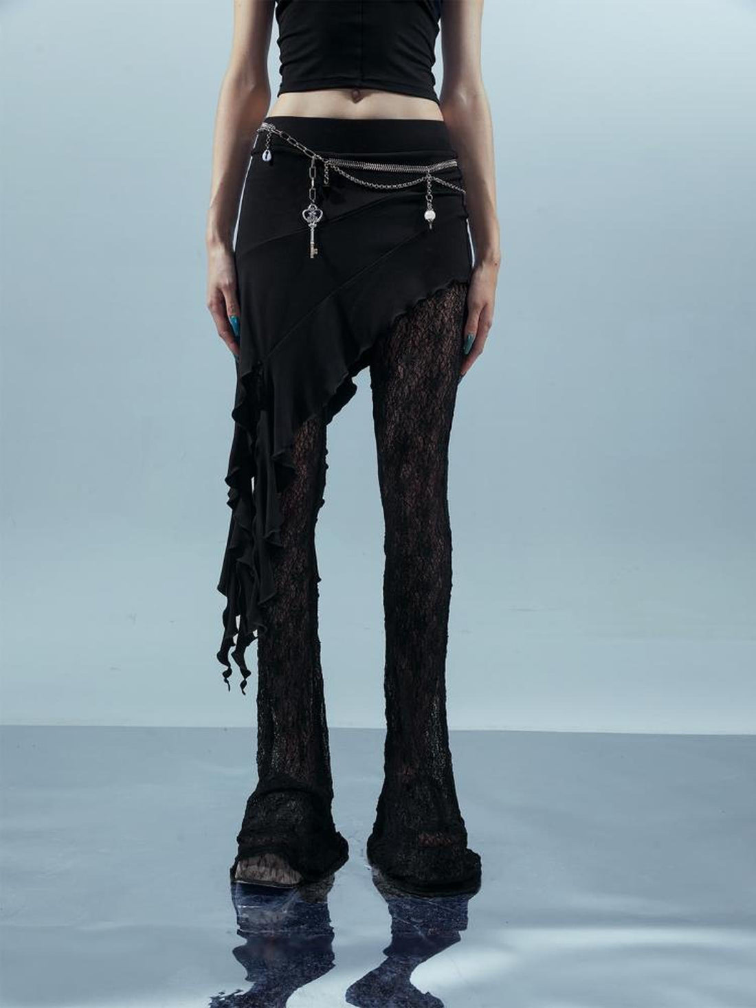 UpdateNN NORTH NODE Piscean Loom Ethereal Threads Flared Lace Culottes