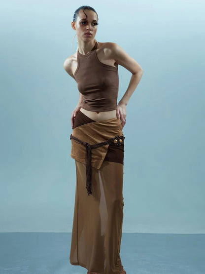 Piscean Loom Ethereal Threads Riveted Mesh Skirt