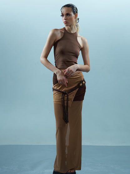 NN NORTH NODE Piscean Loom Ethereal Threads Riveted Mesh Skirt