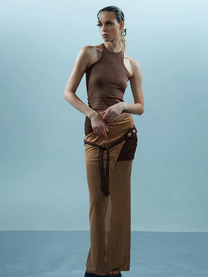 Piscean Loom Ethereal Threads Riveted Mesh Skirt