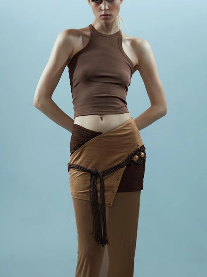 Piscean Loom Ethereal Threads Riveted Mesh Skirt