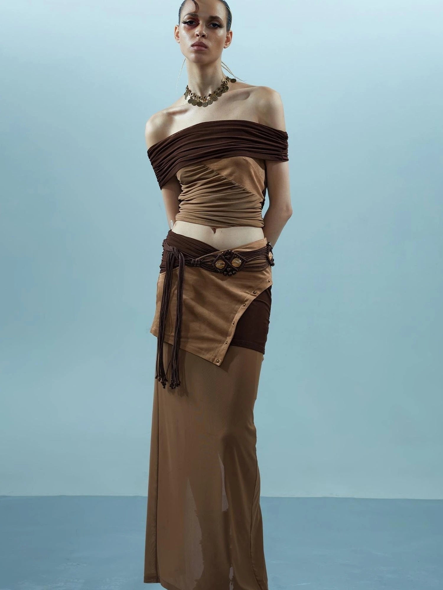 Piscean Loom Ethereal Threads Riveted Mesh Skirt