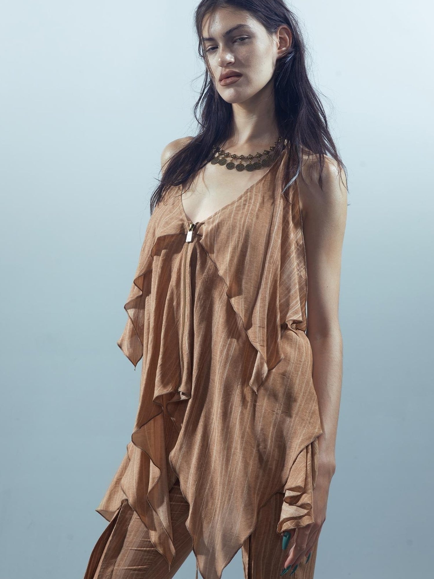 NN NORTH NODE Piscean Loom Ethereal Threads Smocked Backless Camisole