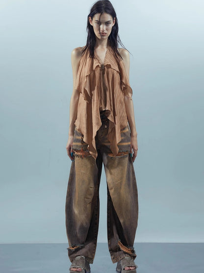 Piscean Loom Ethereal Threads Smocked Backless Camisole