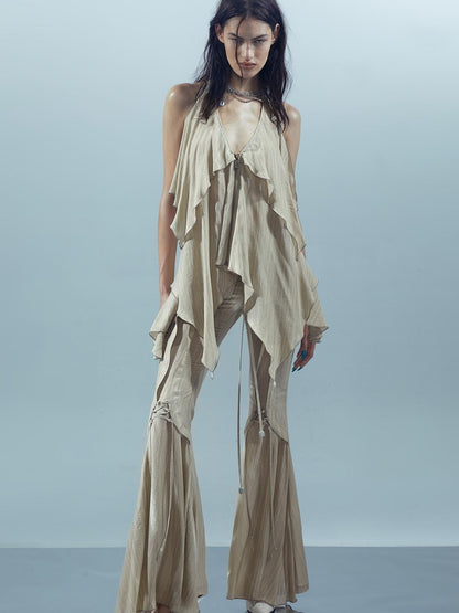 NN NORTH NODE Piscean Loom Ethereal Threads Smocked Backless Camisole