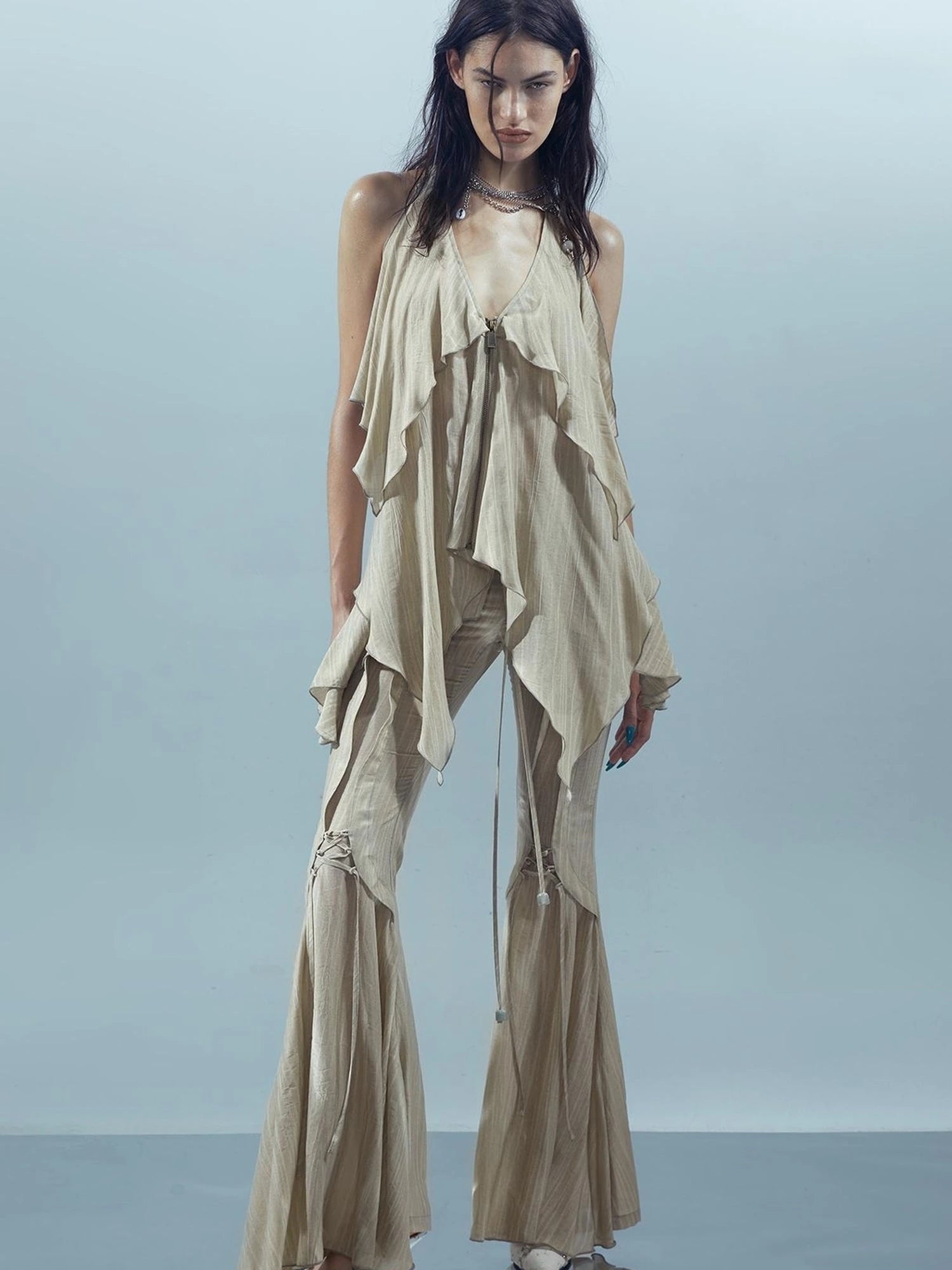 Piscean Loom Ethereal Threads Smocked Backless Camisole