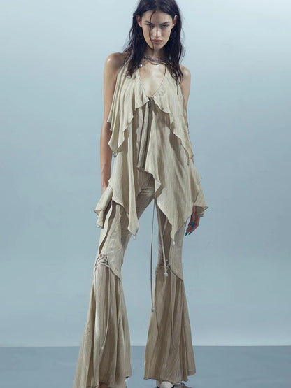 Piscean Loom Ethereal Threads Smocked Backless Camisole