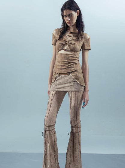UpdateNN NORTH NODE Piscean Loom Ethereal Threads V-Neck Beaded T-Shirt