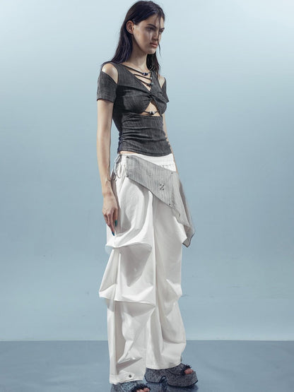 UpdateNN NORTH NODE Piscean Loom Ethereal Threads V-Neck Beaded T-Shirt