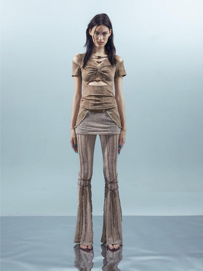 UpdateNN NORTH NODE Piscean Loom Ethereal Threads V-Neck Beaded T-Shirt