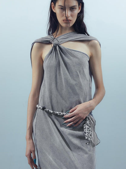 UpdateNN NORTH NODE Piscean Mirage Ethereal Threads Washed Tie Dye V-neck Dress