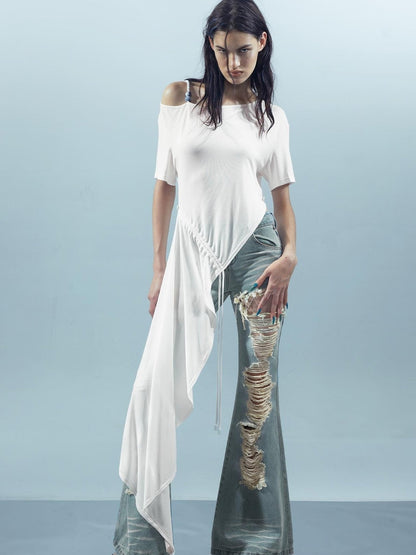 UpdateNN NORTH NODE Piscean Odyssey Off Shoulder Tee With Detachable Scarf