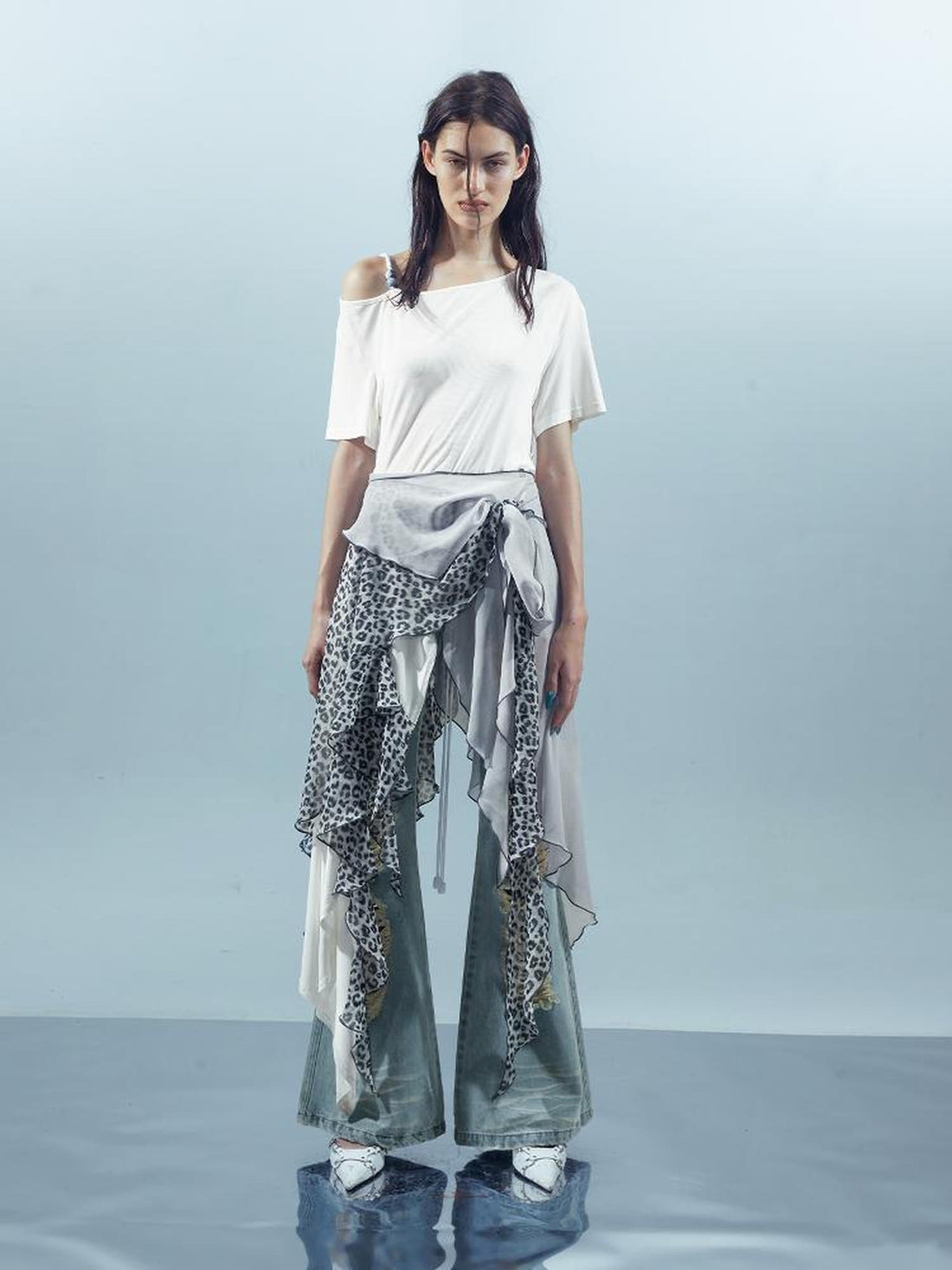 UpdateNN NORTH NODE Piscean Odyssey Off Shoulder Tee With Detachable Scarf