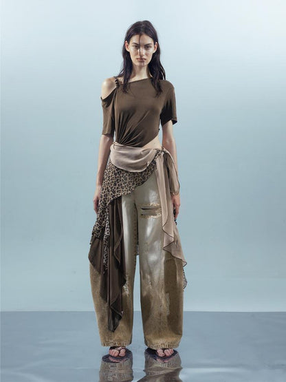 UpdateNN NORTH NODE Piscean Odyssey Off Shoulder Tee With Detachable Scarf