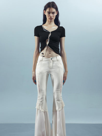 UpdateNN NORTH NODE Pisces Loom Ethereal Threads V-Neck Beaded T-Shirt