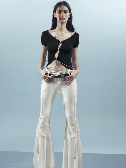 UpdateNN NORTH NODE Pisces Loom Ethereal Threads V-Neck Beaded T-Shirt