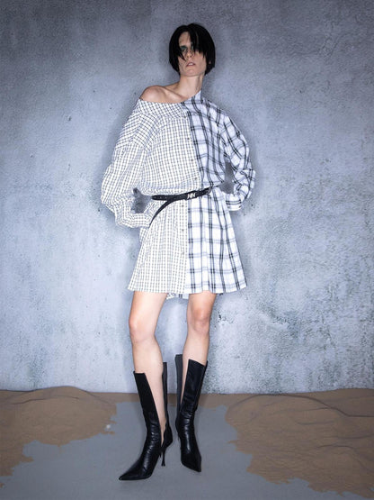 UpdateNN NORTH NODE Plaid Patchwork Multi Way Skirt