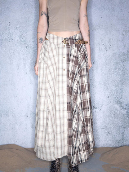 UpdateNN NORTH NODE Plaid Patchwork Multi Way Skirt