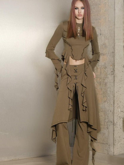UpdateNN NORTH NODE Pleated Knit Culotte Trousers