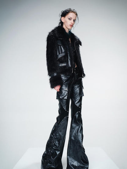 UpdateNN NORTH NODE Protein Leather Blend Shearling Jacket