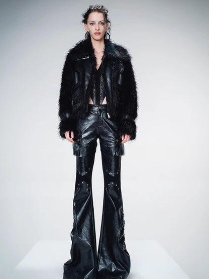UpdateNN NORTH NODE Protein Leather Blend Shearling Jacket