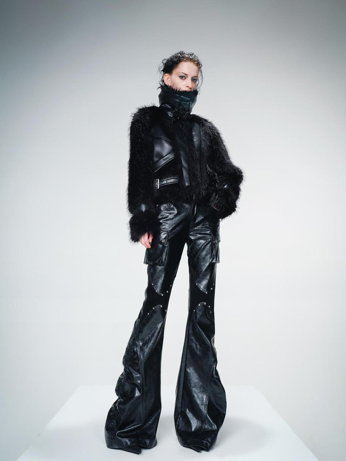 UpdateNN NORTH NODE Protein Leather Blend Shearling Jacket